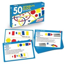 New 50 Attribute Block Activities Learning Card Set Math Shapes Sizes Colors Nib - £10.66 GBP