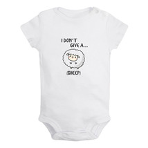 I Don&#39;t Give A Sheep Funny Romper Baby Bodysuit Newborn Infant Jumpsuits Outfits - £8.83 GBP