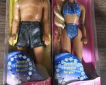 Vtg 1995 Mattel Sparkle Beach Barbie &amp; Ken Dolls W Bracelet Sealed 13132... - £44.89 GBP