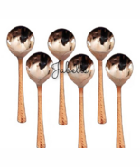 Steel Copper Set of 6 Soup Spoon 7&quot; Inch - $36.24