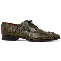 Nilo Genuine Crocodile Skin Deby's Oxford Dress Shoes Forest Green image 2