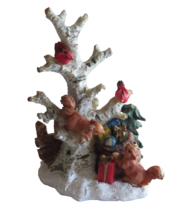 Broken Christmas Village Birch Tree Red Bird Squirrel Gifts Present Toy Bag 3.3&quot; - £7.52 GBP