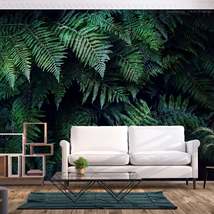 Tiptophomedecor Peel and Stick Jungle Wallpaper Wall Mural - Dark Green ... - £47.95 GBP+