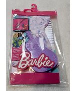 Barbie Career Musician Fashion Set Purple Dress &amp; Guitar HBV65 NIB 12E - $7.49