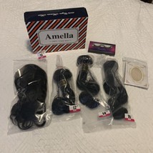 Amella Hair 8A Brazilian Body Wave Virgin Hair 3 Bundles with Three Part Closure - £48.31 GBP