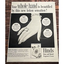 Hinds Honey Almond Hand Lotion Print Ad Vintage 1948 Beauty Bottle 40s - £13.40 GBP