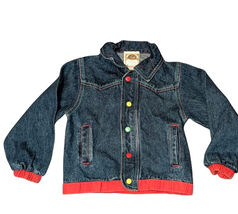 Vintage Child Le Gallerie De Bonjour Denim Jacket Colored Buttons Size S... - $17.69