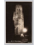 RPPC Bristol University Tower Illuminated At Night England Vintage Postcard - $48.37