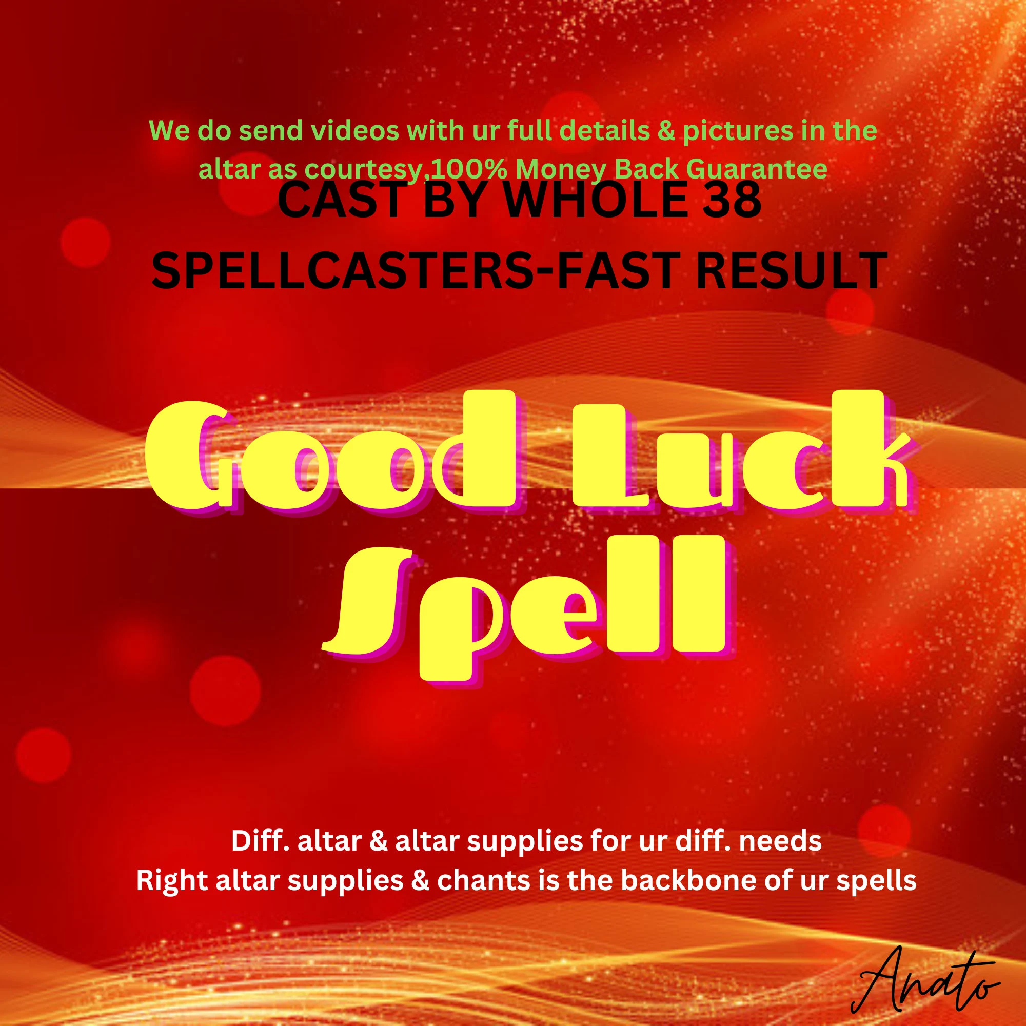 Good Luck Spell Wealth Good Fortune successful Better - $600.00