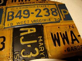 New Flag License plate Wall Tin in distressed Metal - Large image 5