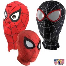 Premium Spiderman Spider Man Miles Morales Elastic Mask Costume Lycra Adult Kids - £8.83 GBP