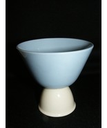 Vintage Porcelain Double Egg Cup Pastel Blue with White Bottom - $29.69