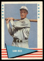 1961 Fleer Baseball Greats #70 Sam Rice VG-EX-B108R12 - $29.70