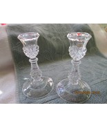 Pair Garanti Cristal d&#39;Arques lead crystal France candle holders 6 1/2&quot; ... - $20.00