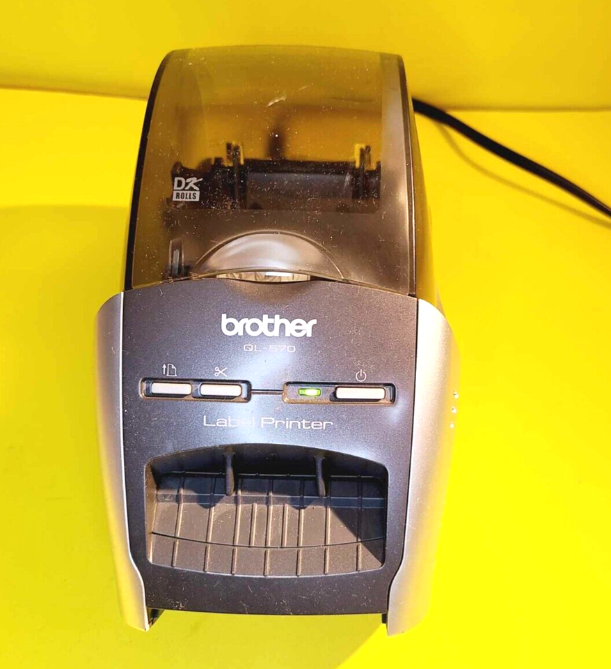 BROTHER QL-570 HIGH RESOLUTION THERMAL LABEL PRINTER + CABLE (NO PAPER H... - $17.80