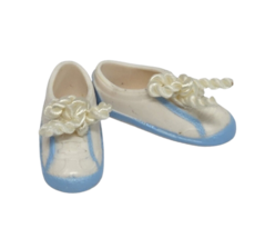 VINTAGE 1990's MATTEL BARBIE / SKIPPER WHITE + LIGHT BLUE REAL LACE UP T... - $4.75