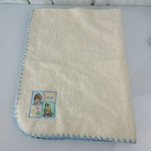 Precious Moments Baby Blanket Cream Pale Yellow Blue Love Boy Girl - $49.49