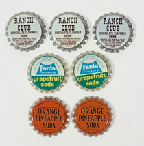 Vtg 7 Unused Bottle Caps Cork Lined Ranch Club Fanta Grapefruit Orange P... - $8.91