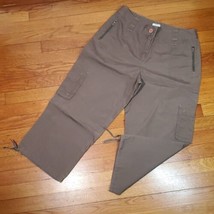 J. Jill Capri Pants Size 10P Cargo Cropped 100% Cotton Pockets drawstring Ankle - £22.90 GBP