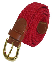 405 -RED Ladies Nylon Braided Stretch Belt 1&quot; Wide On Sale &amp; Sizes To Fit Most - £9.26 GBP