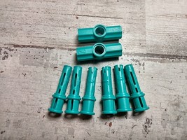 Lot Lego Technic Dark Turquoise 32054 Pin (6) + 32034 Axel Pin Connector... - £2.93 GBP