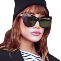 Quay Australia Steal a Kiss Sunglasses Black w Smoke Lens Cat Eye Oversi... - $41.58