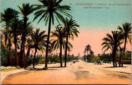 Vintage Marrakech, The Palm trees, Avenue de la Koutoubia Marrakesh Postcard - £4.73 GBP
