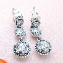 925 Sterling Silver Eternal Elegance, Clear CZ Drop/Dangle Earrings QJCB1171 - $18.99