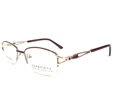 Genevieve Eyeglasses Frames NATASHA BURGUNDY Red Gold Rectangular 50-18-135 - £14.77 GBP