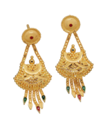22k seal best gold 4.2cm stud earring for stepmom thanksgiving day jewelry - €1.358,22 EUR