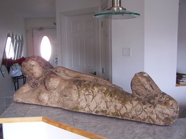 Vintage Wood Carved Laying Mermaid Sculpture Art 47&quot; Long - £2,358.10 GBP