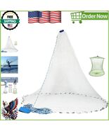 Heavy-Duty 8ft Saltwater Cast Net with Zinc Sinker Weights for Efficient... - $1,364.00 MXN