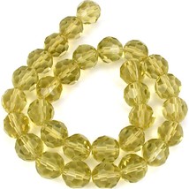 Yellow Faceted Round Glass Loose Beads 12mm 1 Strand - £18.02 GBP