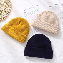 Men and Women Wool Striped Beanie Skull Caps Autumn and Winter Warm - £5.59 GBP