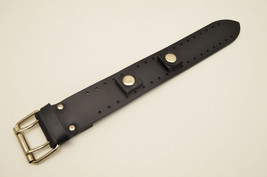 24mm wide Bikers Leather Watch Band Buckle Punk Rock Skaters cuff Strap - £18.35 GBP
