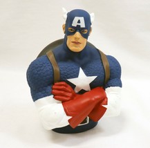 VINTAGE Monogram Marvel Captain America 7&quot; Vinyl Bust Bank - $39.59