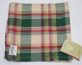 (6) Lintex Holiday Napkins Metallic Plaid Red Green 18&quot; X 18&quot; Square New Home - £20.76 GBP