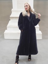 Black Canadian Sheared Beaver Fur Coat Full Length M Fast Shipping - $799.00