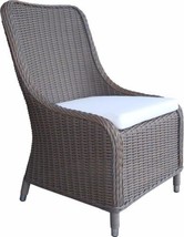 Dining Chair Padmas Plantation Nautilus Shades Of Gray Tan All-Weather Wicker - £1,442.50 GBP