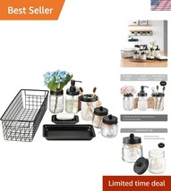 Complete 8-Piece Rustic Bathroom Set - Soap Dispenser &amp; Toothbrush Holder - $840.68 MXN