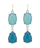 Two Tone Colored Drop Earring Aqua Free Shipping Fashion Jewelry Colored... - $12.86