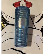 Starbucks tumbler baby blue bling studded 24 oz cold cup W/bag THAILAND NEW - $80.96