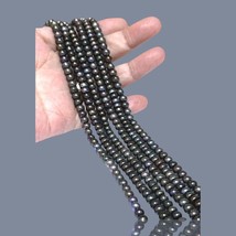 Lot 6 std Multi Purple Black Blue Cultured Corn Oval Round 5mm Pearl 16&quot; Strand - $75.74