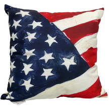 Robin Rawlings Hand Painted American Flag Throw Pillow United States Patriotic - £18.50 GBP