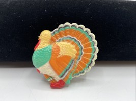 Thanksgiving Turkey plastic 1980s Vintage Hallmark Cards pin brooch lape... - £5.89 GBP