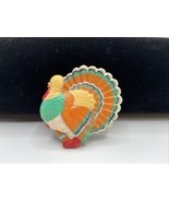 Thanksgiving Turkey plastic 1980s Vintage Hallmark Cards pin brooch lape... - £5.79 GBP