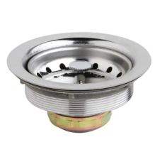 3-1/2 Inch Brushed Nickel Kitchen Sink Drain Assembly with Strainer Basket Stopp - £11.39 GBP