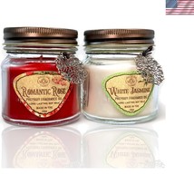 Long-Lasting Scented Candle Gift Set - Rose and Jasmine - Perfect for Re... - $52.50