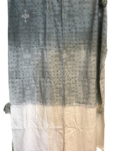 Bohemian Bed Scarf 24" x 84" Beaded Cream Gray Ombre Global Caravan - $34.65