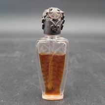Antique 1920s Etched Glass Helene Dale 7 Perfume with Silver Top &amp; Dauber - £23.29 GBP